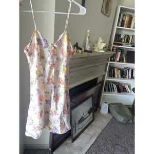 Vintage Floral Dress Mini Slip 90s Coquet Cottagecore Whimseygoth Spring